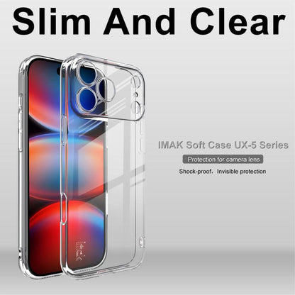 For iPhone 17 Pro Max imak UX-5 Series Super Slim Transparent Shockproof TPU Protective Case(Transparent) - iPhone 17 Pro Max Cases by imak | Online Shopping UK | buy2fix