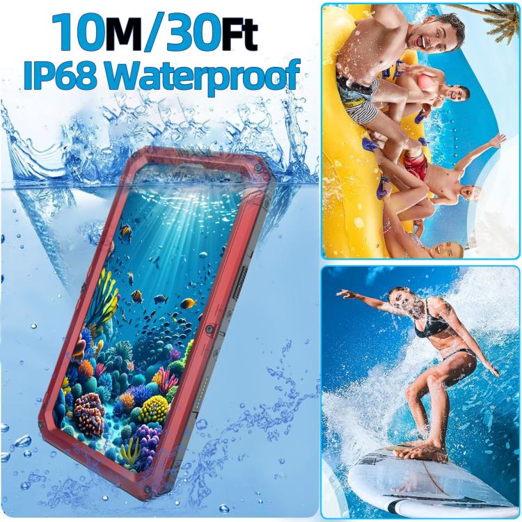 For iPhone 16 Four-proof Metal Hybrid Silicone Phone Case(Red) - iPhone 16 Cases by buy2fix | Online Shopping UK | buy2fix