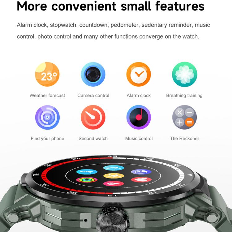 D11 1.46 inch 2 in 1 Bluetooth Earphone Smart Watch, Support Bluetooth Call / NFC / Heart Rate(Green) - Smart Watches by buy2fix | Online Shopping UK | buy2fix