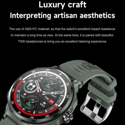 D11 1.46 inch 2 in 1 Bluetooth Earphone Smart Watch, Support Bluetooth Call / NFC / Heart Rate(Green) - Smart Watches by buy2fix | Online Shopping UK | buy2fix