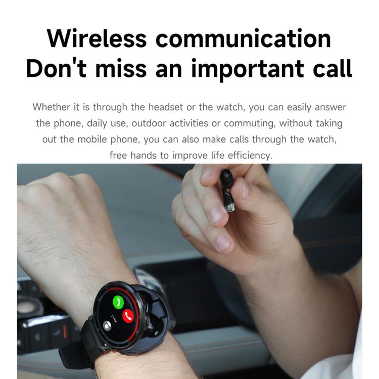 D11 1.46 inch 2 in 1 Bluetooth Earphone Smart Watch, Support Bluetooth Call / NFC / Heart Rate(Green) - Smart Watches by buy2fix | Online Shopping UK | buy2fix