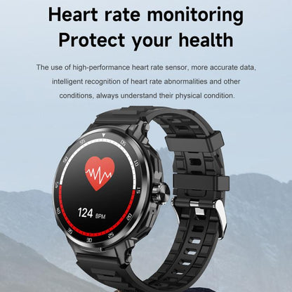 D11 1.46 inch 2 in 1 Bluetooth Earphone Smart Watch, Support Bluetooth Call / NFC / Heart Rate(Black) - Smart Watches by buy2fix | Online Shopping UK | buy2fix