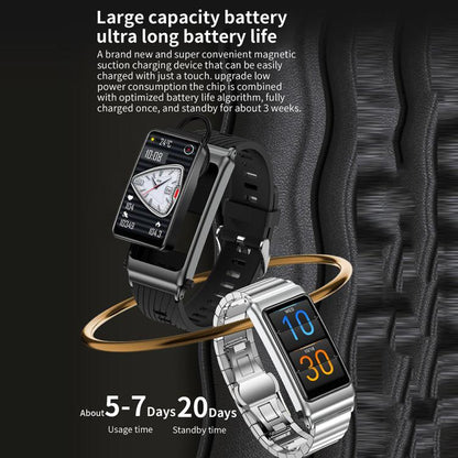 K80 1.57 inch Steel Band IP67 Earphone Detachable Smart Watch, Support Bluetooth Call(Gold) - Smart Watches by buy2fix | Online Shopping UK | buy2fix