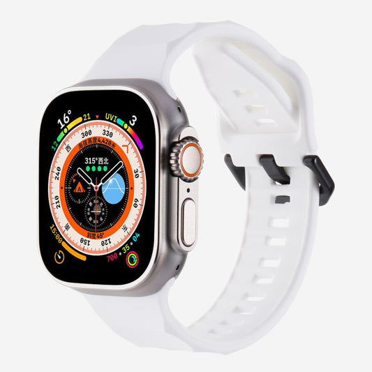 For Apple Watch 46mm / 49mm / 45mm / 44mm Kalebol Ripple Sports Silicone Strap(White) - Watch Bands by Kalebol | Online Shopping UK | buy2fix
