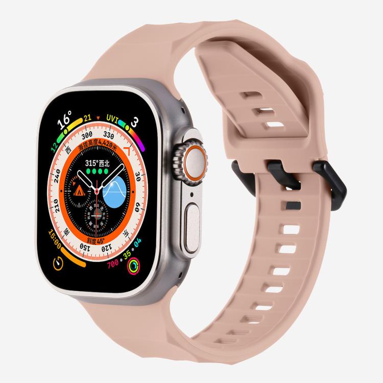 For Apple Watch 46mm / 49mm / 45mm / 44mm Kalebol Ripple Sports Silicone Strap(Pink Sand) - Watch Bands by Kalebol | Online Shopping UK | buy2fix