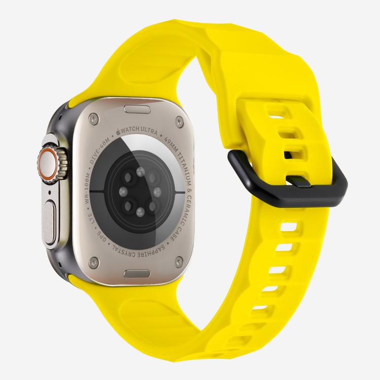For Apple Watch 46mm / 49mm / 45mm / 44mm Kalebol Ripple Sports Silicone Strap(Yellow) - Watch Bands by Kalebol | Online Shopping UK | buy2fix