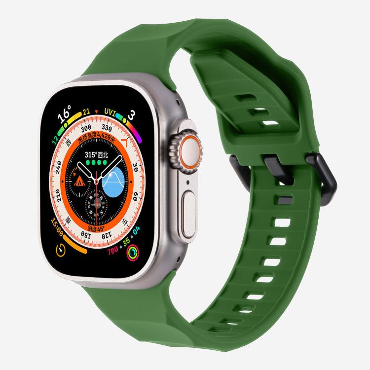 For Apple Watch 46mm / 49mm / 45mm / 44mm Kalebol Ripple Sports Silicone Strap(Army Green) - Watch Bands by Kalebol | Online Shopping UK | buy2fix