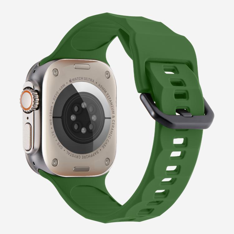 For Apple Watch 46mm / 49mm / 45mm / 44mm Kalebol Ripple Sports Silicone Strap(Army Green) - Watch Bands by Kalebol | Online Shopping UK | buy2fix