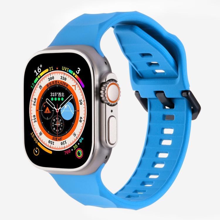 For Apple Watch 46mm / 49mm / 45mm / 44mm Kalebol Ripple Sports Silicone Strap(Blue) - Watch Bands by Kalebol | Online Shopping UK | buy2fix