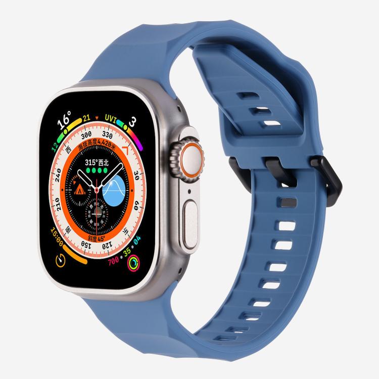For Apple Watch 46mm / 49mm / 45mm / 44mm Kalebol Ripple Sports Silicone Strap(Light Blue) - Watch Bands by Kalebol | Online Shopping UK | buy2fix