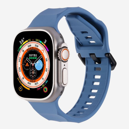 For Apple Watch 46mm / 49mm / 45mm / 44mm Kalebol Ripple Sports Silicone Strap(Light Blue) - Watch Bands by Kalebol | Online Shopping UK | buy2fix
