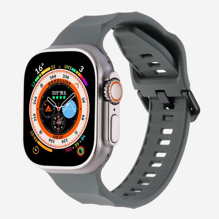 For Apple Watch 46mm / 49mm / 45mm / 44mm Kalebol Ripple Sports Silicone Strap(Dark Grey) - Watch Bands by Kalebol | Online Shopping UK | buy2fix