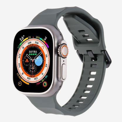 For Apple Watch 46mm / 49mm / 45mm / 44mm Kalebol Ripple Sports Silicone Strap(Dark Grey) - Watch Bands by Kalebol | Online Shopping UK | buy2fix