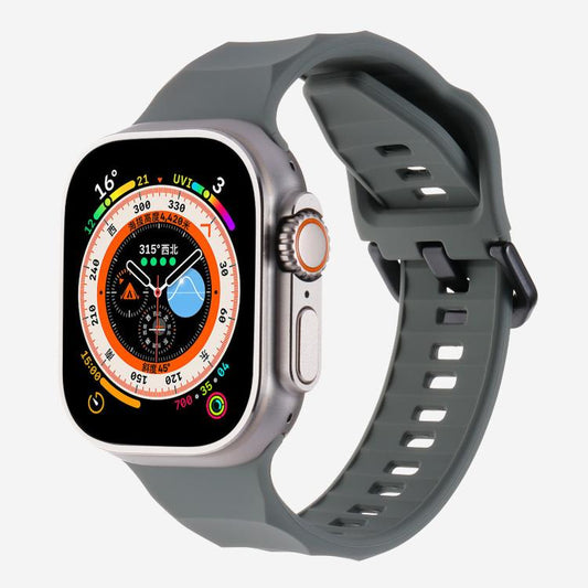 For Apple Watch 46mm / 49mm / 45mm / 44mm Kalebol Ripple Sports Silicone Strap(Dark Grey) - Watch Bands by Kalebol | Online Shopping UK | buy2fix