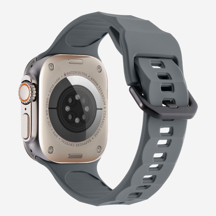 For Apple Watch 46mm / 49mm / 45mm / 44mm Kalebol Ripple Sports Silicone Strap(Dark Grey) - Watch Bands by Kalebol | Online Shopping UK | buy2fix