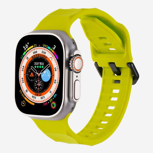 For Apple Watch 46mm / 49mm / 45mm / 44mm Kalebol Ripple Sports Silicone Strap(Fluorescent Green) - Watch Bands by Kalebol | Online Shopping UK | buy2fix