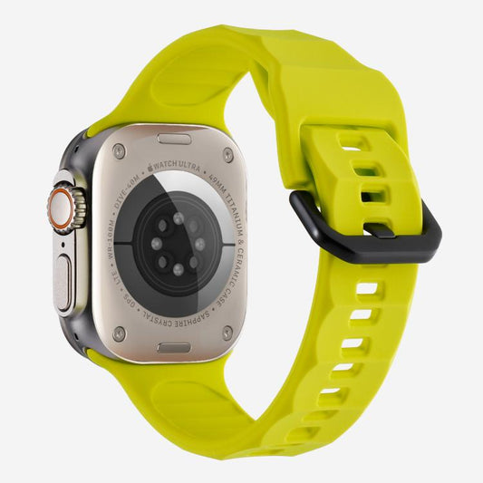 For Apple Watch 46mm / 49mm / 45mm / 44mm Kalebol Ripple Sports Silicone Strap(Fluorescent Green) - Watch Bands by Kalebol | Online Shopping UK | buy2fix