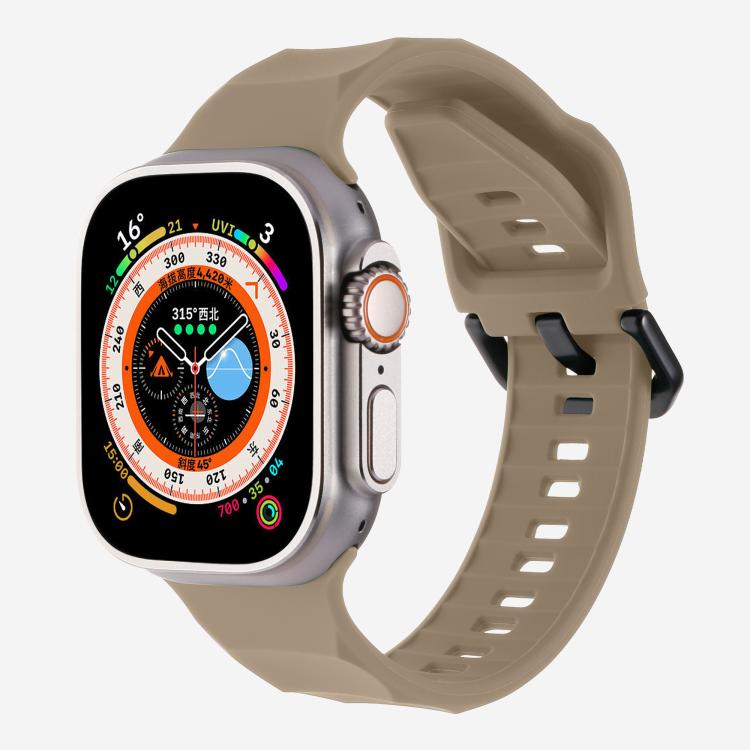 For Apple Watch 46mm / 49mm / 45mm / 44mm Kalebol Ripple Sports Silicone Strap(Brown) - Watch Bands by Kalebol | Online Shopping UK | buy2fix
