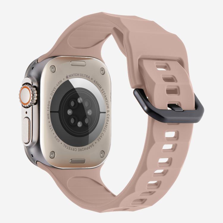 For Apple Watch 42mm / 41mm / 40mm / 38mm Kalebol Ripple Sports Silicone Strap(Pink Sand) - Watch Bands by Kalebol | Online Shopping UK | buy2fix