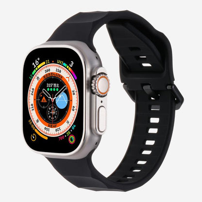 For Apple Watch 42mm / 41mm / 40mm / 38mm Kalebol Ripple Sports Silicone Strap(Black) - Watch Bands by Kalebol | Online Shopping UK | buy2fix