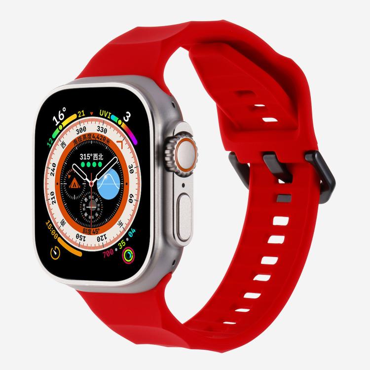 For Apple Watch 42mm / 41mm / 40mm / 38mm Kalebol Ripple Sports Silicone Strap(Red) - Watch Bands by Kalebol | Online Shopping UK | buy2fix