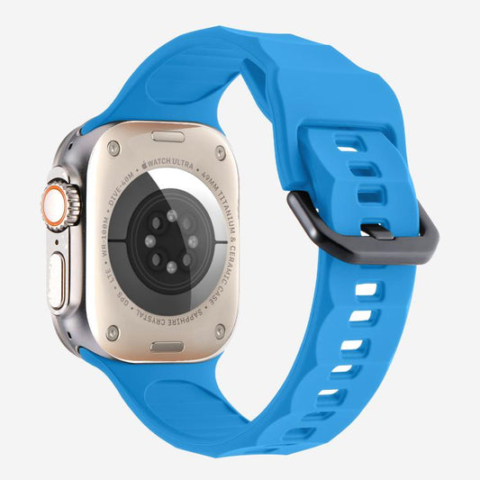 For Apple Watch 42mm / 41mm / 40mm / 38mm Kalebol Ripple Sports Silicone Strap(Blue) - Watch Bands by Kalebol | Online Shopping UK | buy2fix