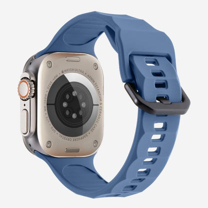 For Apple Watch 42mm / 41mm / 40mm / 38mm Kalebol Ripple Sports Silicone Strap(Light Blue) - Watch Bands by Kalebol | Online Shopping UK | buy2fix