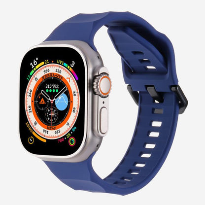 For Apple Watch 42mm / 41mm / 40mm / 38mm Kalebol Ripple Sports Silicone Strap(Dark Blue) - Watch Bands by Kalebol | Online Shopping UK | buy2fix