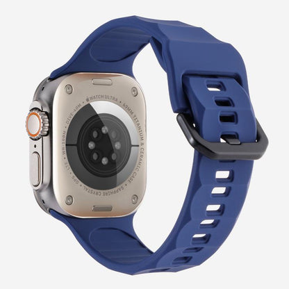 For Apple Watch 42mm / 41mm / 40mm / 38mm Kalebol Ripple Sports Silicone Strap(Dark Blue) - Watch Bands by Kalebol | Online Shopping UK | buy2fix