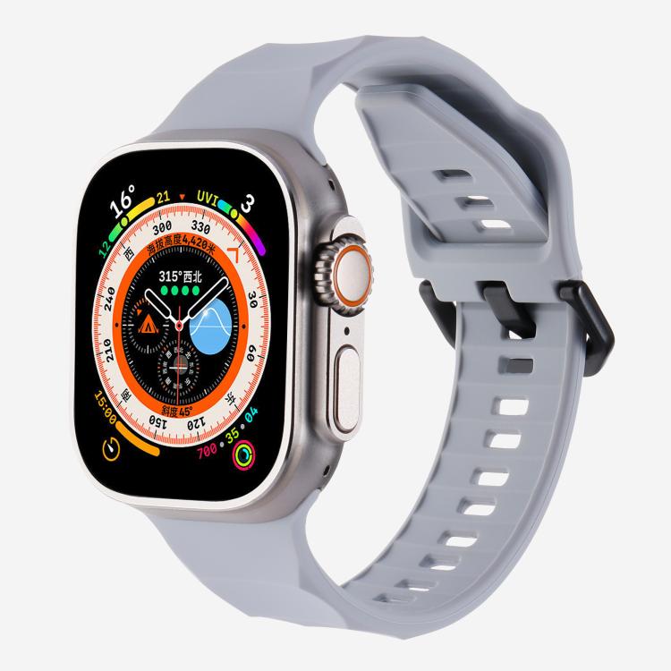 For Apple Watch 42mm / 41mm / 40mm / 38mm Kalebol Ripple Sports Silicone Strap(Space Grey) - Watch Bands by Kalebol | Online Shopping UK | buy2fix