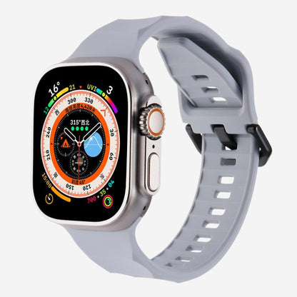 For Apple Watch 42mm / 41mm / 40mm / 38mm Kalebol Ripple Sports Silicone Strap(Space Grey) - Watch Bands by Kalebol | Online Shopping UK | buy2fix