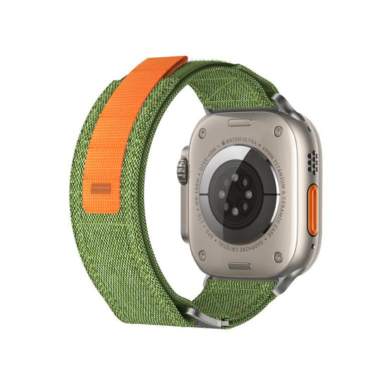 For Apple Watch 46mm / 49mm / 45mm / 44mm Kalebol Canvas Pattern Nylon Loop Strap(Army Green) - Watch Bands by Kalebol | Online Shopping UK | buy2fix
