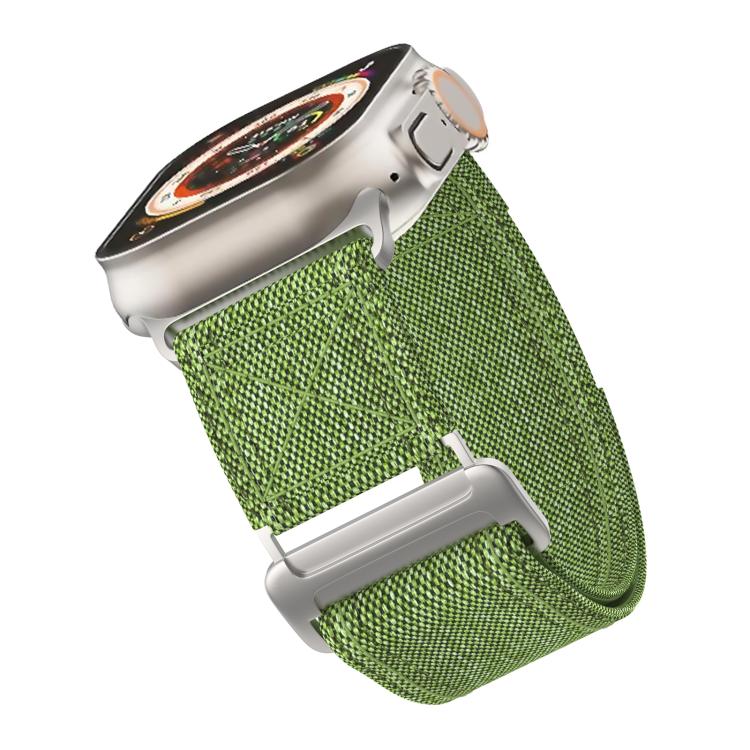 For Apple Watch 46mm / 49mm / 45mm / 44mm Kalebol Canvas Pattern Nylon Loop Strap(Army Green) - Watch Bands by Kalebol | Online Shopping UK | buy2fix