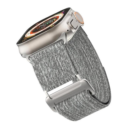 For Apple Watch 46mm / 49mm / 45mm / 44mm Kalebol Canvas Pattern Nylon Loop Strap(Light Grey) - Watch Bands by Kalebol | Online Shopping UK | buy2fix
