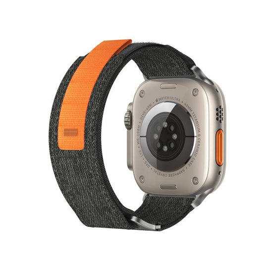 For Apple Watch 42mm / 41mm / 40mm / 38mm Kalebol Canvas Pattern Nylon Loop Strap(Black) - Watch Bands by Kalebol | Online Shopping UK | buy2fix