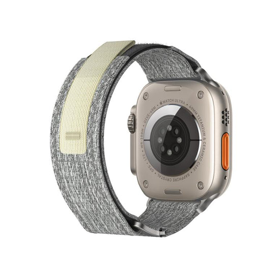 For Apple Watch 42mm / 41mm / 40mm / 38mm Kalebol Canvas Pattern Nylon Loop Strap(Light Grey) - Watch Bands by Kalebol | Online Shopping UK | buy2fix