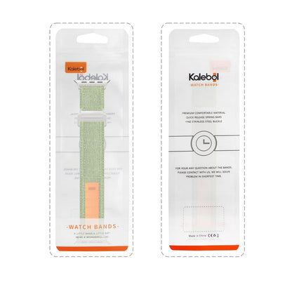 For Apple Watch 42mm / 41mm / 40mm / 38mm Kalebol Canvas Pattern Nylon Loop Strap(Light Blue) - Watch Bands by Kalebol | Online Shopping UK | buy2fix