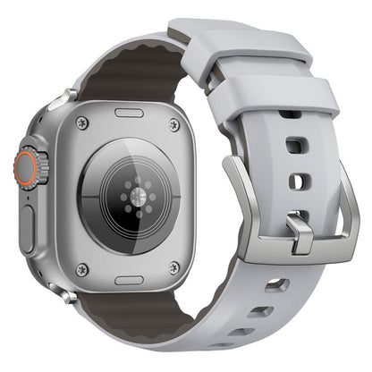 For Apple Watch 46mm / 49mm / 45mm / 44mm Kalebol Contrast Two-tone Silicone Strap(Light Grey) - Watch Bands by Kalebol | Online Shopping UK | buy2fix