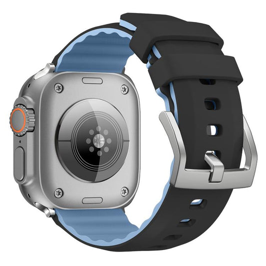 For Apple Watch 42mm / 41mm / 40mm / 38mm Kalebol Contrast Two-tone Silicone Strap(Black) - Watch Bands by Kalebol | Online Shopping UK | buy2fix