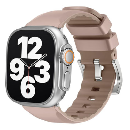 For Apple Watch 42mm / 41mm / 40mm / 38mm Kalebol Contrast Two-tone Silicone Strap(Pink Sand) - Watch Bands by Kalebol | Online Shopping UK | buy2fix