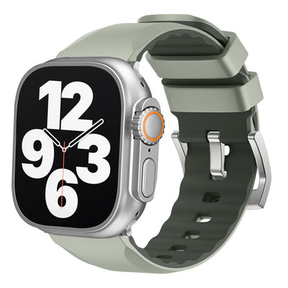 For Apple Watch 42mm / 41mm / 40mm / 38mm Kalebol Contrast Two-tone Silicone Strap(Matcha Green) - Watch Bands by Kalebol | Online Shopping UK | buy2fix