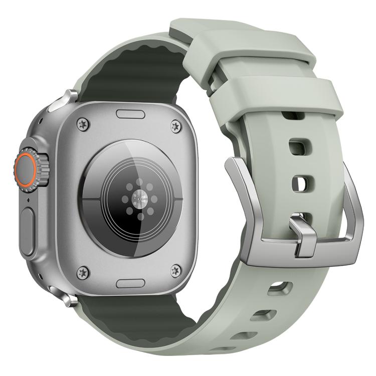 For Apple Watch 42mm / 41mm / 40mm / 38mm Kalebol Contrast Two-tone Silicone Strap(Matcha Green) - Watch Bands by Kalebol | Online Shopping UK | buy2fix