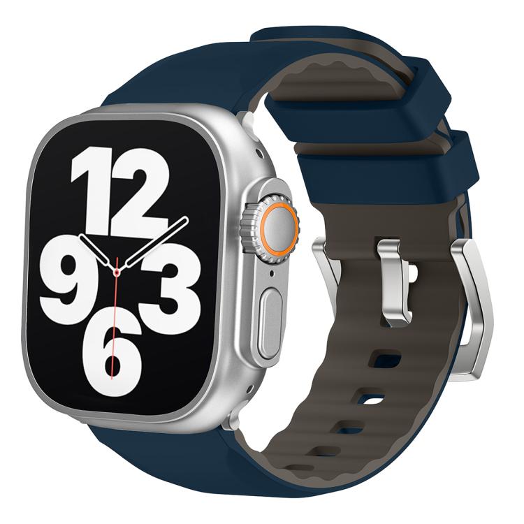 For Apple Watch 42mm / 41mm / 40mm / 38mm Kalebol Contrast Two-tone Silicone Strap(Midnight Blue) - Watch Bands by Kalebol | Online Shopping UK | buy2fix