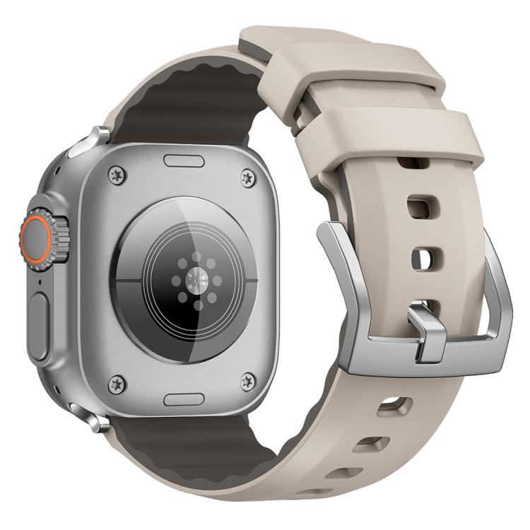 For Apple Watch 42mm / 41mm / 40mm / 38mm Kalebol Contrast Two-tone Silicone Strap(Starlight) - Watch Bands by Kalebol | Online Shopping UK | buy2fix