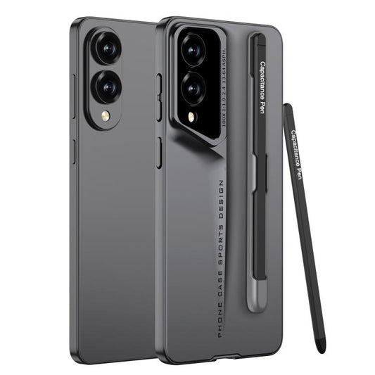 For Samsung Galaxy S25 Edge 5G GKK Blade Ultra-thin Full Coverage Phone Case with Pen(Grey) - Galaxy S25 Edge 5G Cases by GKK | Online Shopping UK | buy2fix