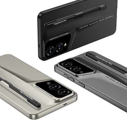 For Samsung Galaxy S25 Edge 5G GKK Blade Ultra-thin Full Coverage Phone Case with Pen(Grey) - Galaxy S25 Edge 5G Cases by GKK | Online Shopping UK | buy2fix