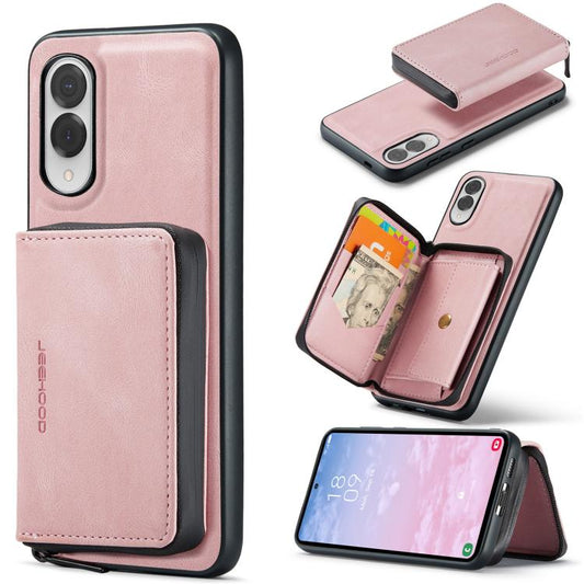For Samsung Galaxy S25 Edge 5G JEEHOOD J02 Magnetic Zipper Horizontal Flip Leather Phone Case(Pink) - Galaxy S25 Edge 5G Cases by JEEHOOD | Online Shopping UK | buy2fix