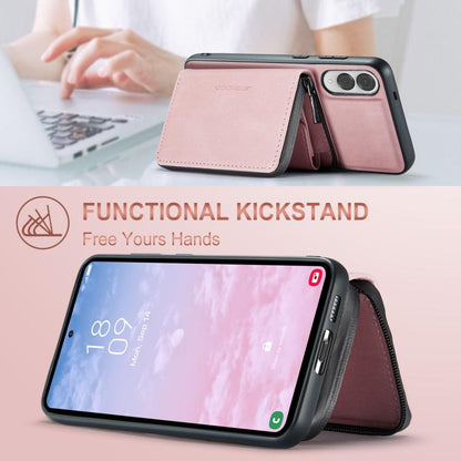 For Samsung Galaxy S25 Edge 5G JEEHOOD J02 Magnetic Zipper Horizontal Flip Leather Phone Case(Pink) - Galaxy S25 Edge 5G Cases by JEEHOOD | Online Shopping UK | buy2fix