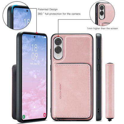 For Samsung Galaxy S25 Edge 5G JEEHOOD J02 Magnetic Zipper Horizontal Flip Leather Phone Case(Pink) - Galaxy S25 Edge 5G Cases by JEEHOOD | Online Shopping UK | buy2fix