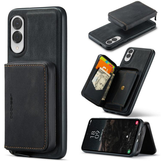 For Samsung Galaxy S25 Edge 5G JEEHOOD J02 Magnetic Zipper Horizontal Flip Leather Phone Case(Black) - Galaxy S25 Edge 5G Cases by JEEHOOD | Online Shopping UK | buy2fix